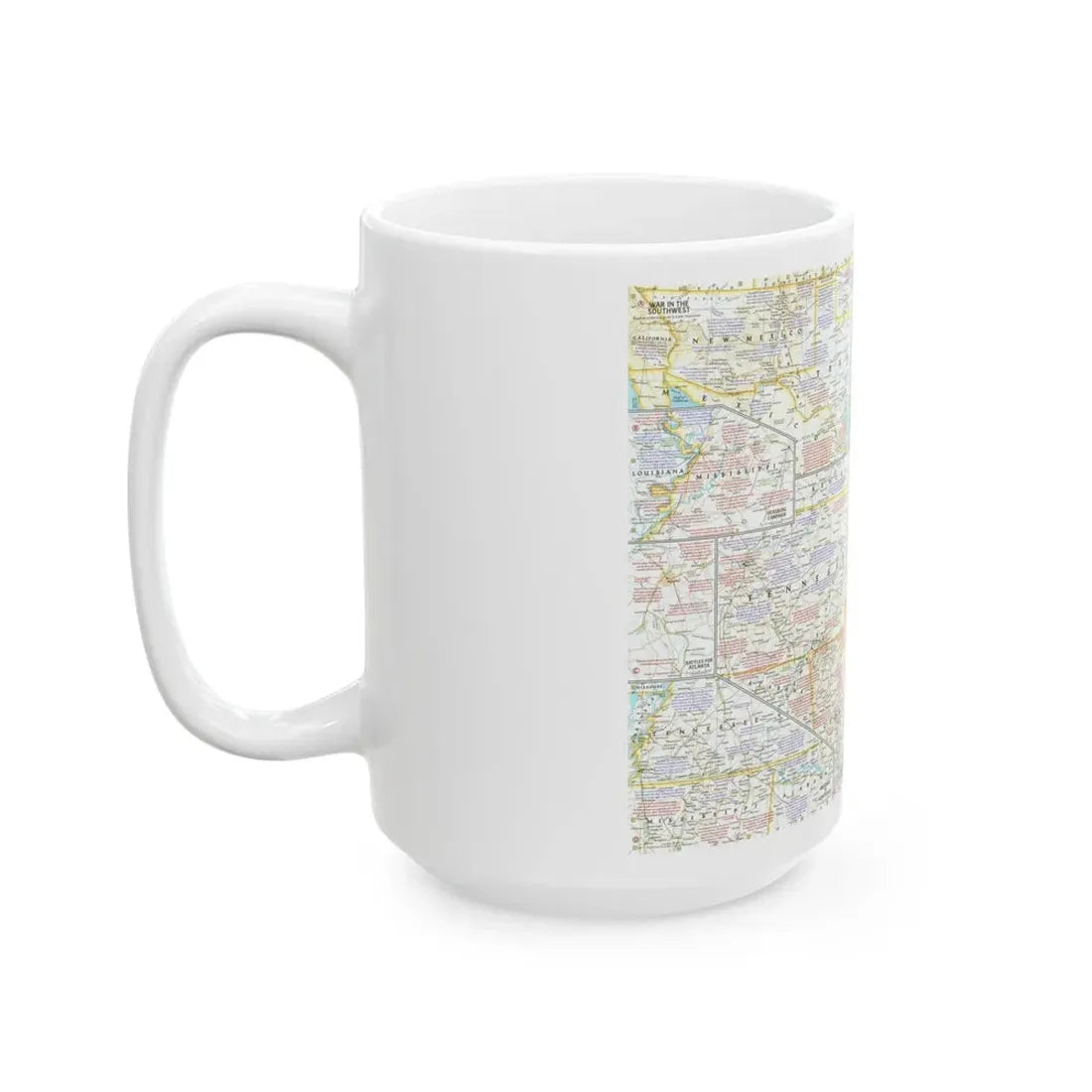 USA - Battlefields of the Civil War 2 (1961) (Map) White Coffee Mug - Go Mug Yourself