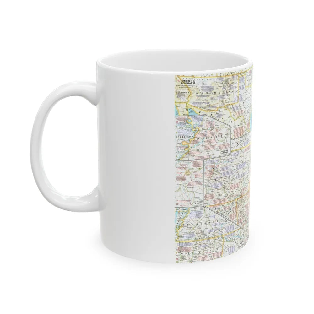 USA - Battlefields of the Civil War 2 (1961) (Map) White Coffee Mug-Go Mug Yourself