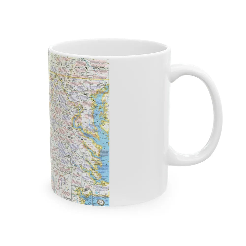 USA - Battlefields of the Civil War 2 (1961) (Map) White Coffee Mug-Go Mug Yourself