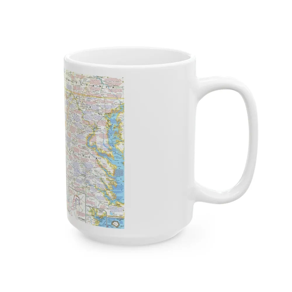 USA - Battlefields of the Civil War 2 (1961) (Map) White Coffee Mug-Go Mug Yourself