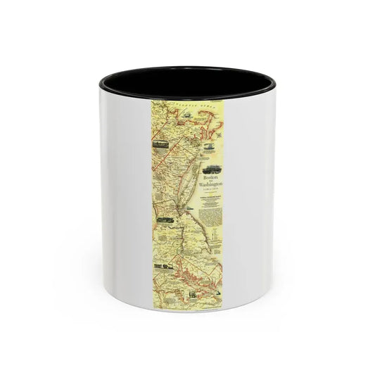 USA - Boston to Washington (1830) (Map) Accent Coffee Mug 11oz Black - Go Mug Yourself