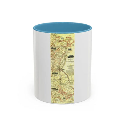 USA - Boston to Washington (1830) (Map) Accent Coffee Mug 11oz Light Blue - Go Mug Yourself