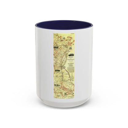 USA - Boston to Washington (1830) (Map) Accent Coffee Mug 15oz Navy - Go Mug Yourself