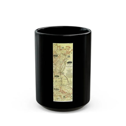 USA - Boston to Washington (1830) (Map) Black Coffee Mug 15oz - Go Mug Yourself