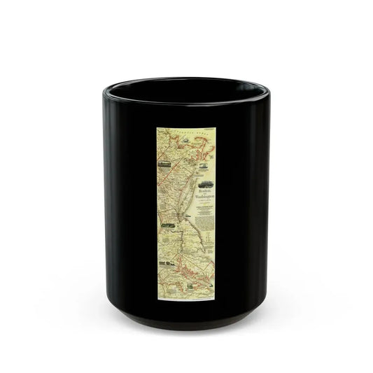 USA - Boston to Washington (1830) (Map) Black Coffee Mug 15oz - Go Mug Yourself