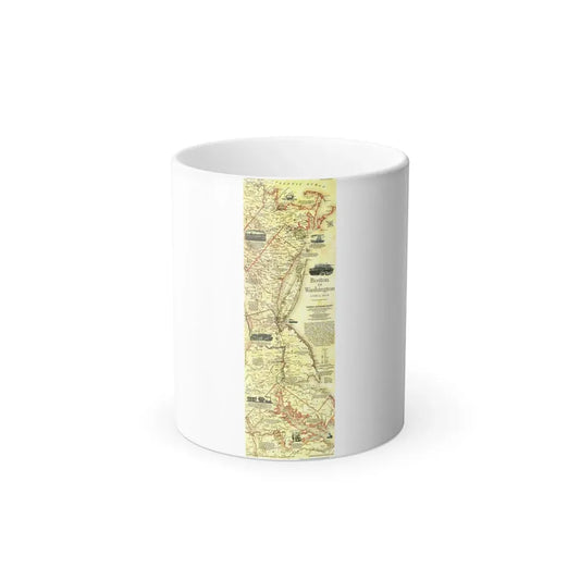 USA - Boston to Washington (1830) (Map) Color Changing Mug 11oz Default Title 11oz - Go Mug Yourself