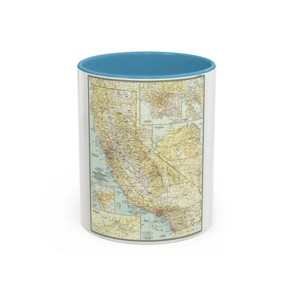 USA - California (1954) (Map) Accent Coffee Mug 11oz Light Blue - Go Mug Yourself
