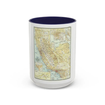 USA - California (1954) (Map) Accent Coffee Mug 15oz Navy - Go Mug Yourself