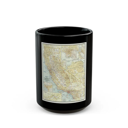 USA - California (1954) (Map) Black Coffee Mug-15oz-Go Mug Yourself