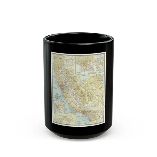 USA - California (1954) (Map) Black Coffee Mug 15oz - Go Mug Yourself
