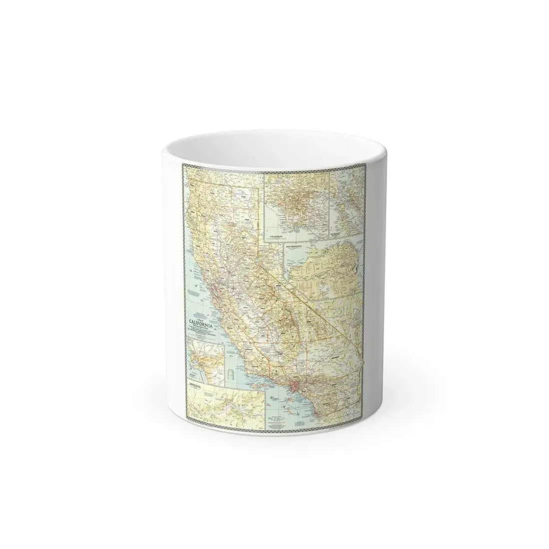 USA - California (1954) (Map) Color Changing Mug 11oz - Go Mug Yourself