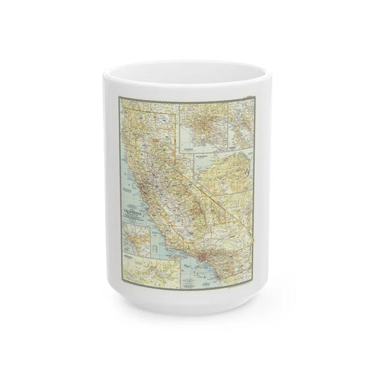 USA - California (1954) (Map) White Coffee Mug-15oz-Go Mug Yourself