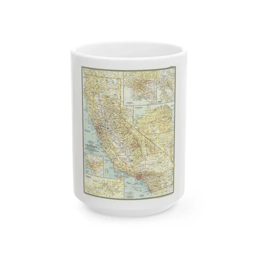 USA - California (1954) (Map) White Coffee Mug 15oz - Go Mug Yourself