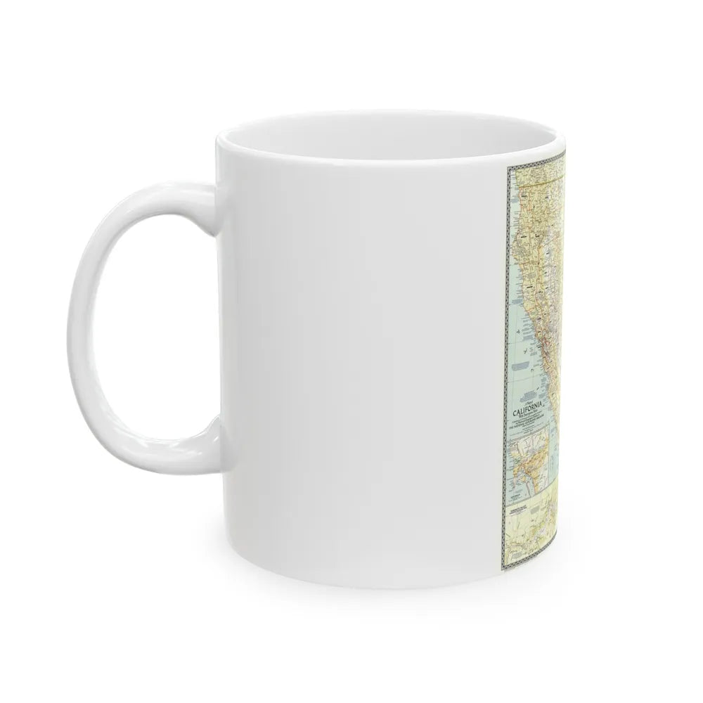 USA - California (1954) (Map) White Coffee Mug-Go Mug Yourself