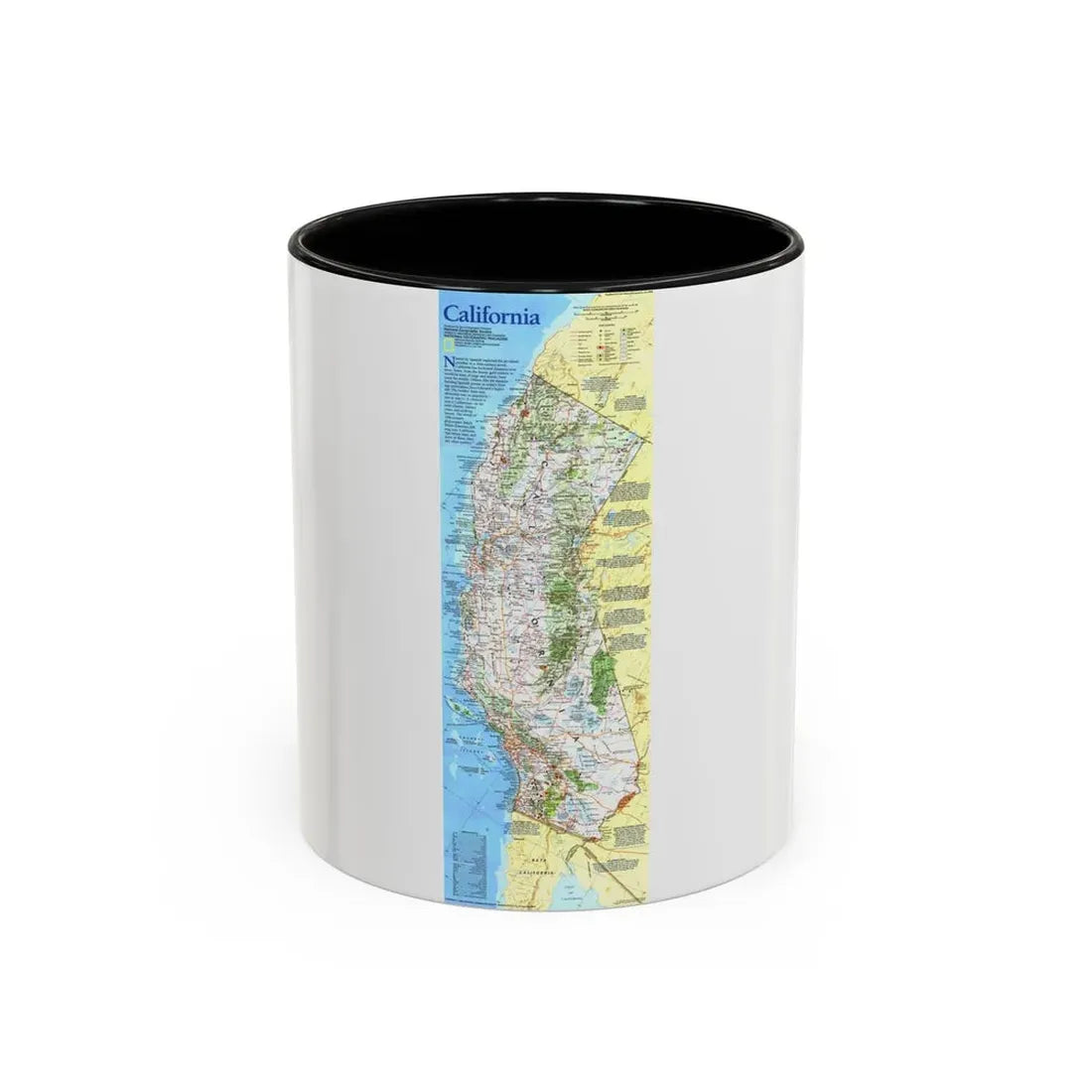 USA - California (1993) (Map) Accent Coffee Mug 11oz Black - Go Mug Yourself