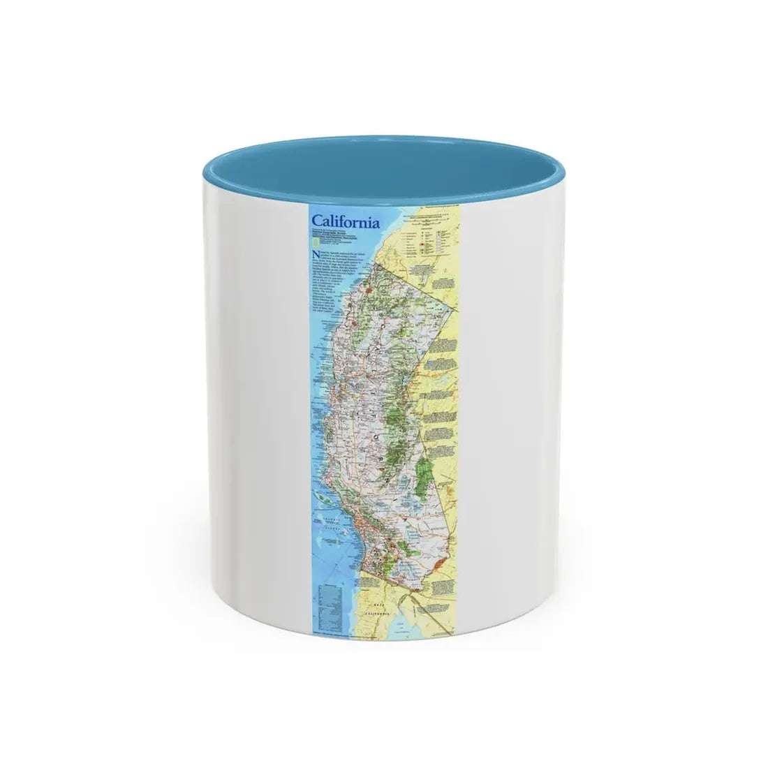 USA - California (1993) (Map) Accent Coffee Mug 11oz Light Blue - Go Mug Yourself