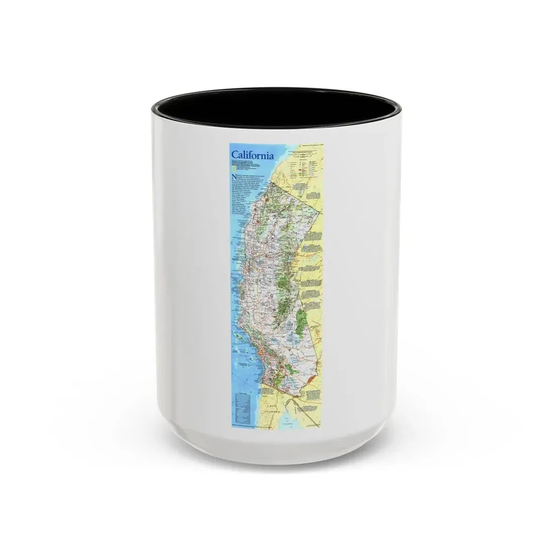 USA - California (1993) (Map) Accent Coffee Mug 15oz Black - Go Mug Yourself