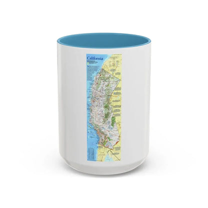 USA - California (1993) (Map) Accent Coffee Mug 15oz Light Blue - Go Mug Yourself
