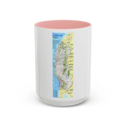 USA - California (1993) (Map) Accent Coffee Mug 15oz Pink - Go Mug Yourself