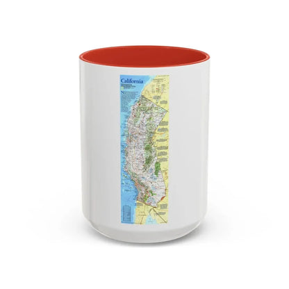 USA - California (1993) (Map) Accent Coffee Mug 15oz Red - Go Mug Yourself
