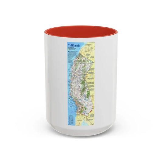 USA - California (1993) (Map) Accent Coffee Mug 15oz Red - Go Mug Yourself