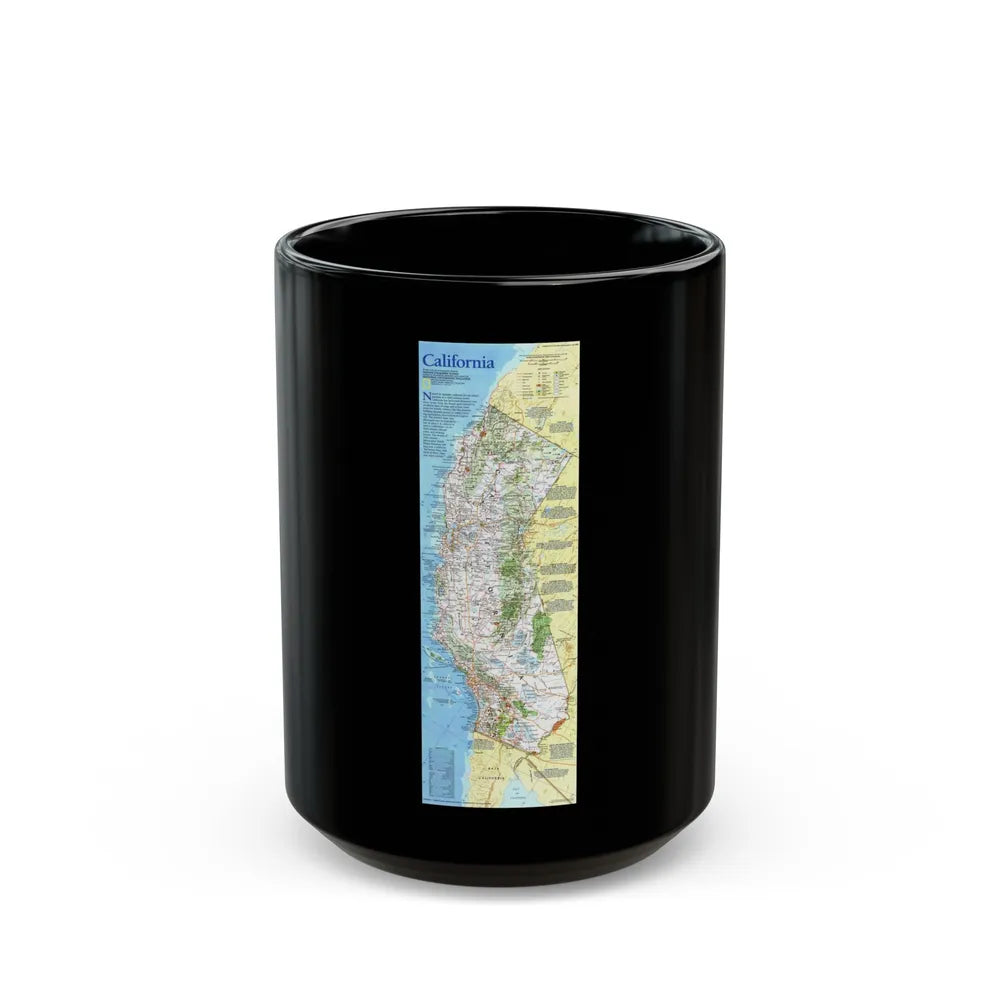 USA - California (1993) (Map) Black Coffee Mug-15oz-Go Mug Yourself