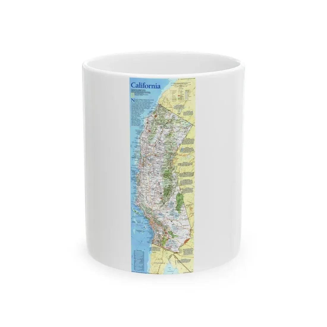 USA - California (1993) (Map) White Coffee Mug 11oz - Go Mug Yourself