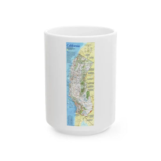 USA - California (1993) (Map) White Coffee Mug 15oz - Go Mug Yourself