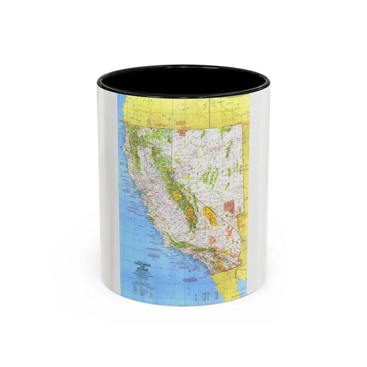 USA - California and Nevada 1 (1974) (Map) Accent Coffee Mug 11oz Black - Go Mug Yourself