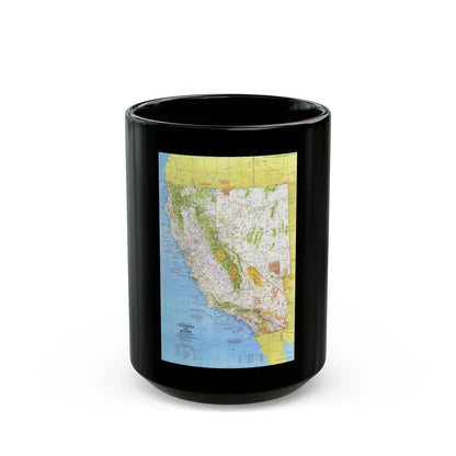 USA - California and Nevada 1 (1974) (Map) Black Coffee Mug 15oz - Go Mug Yourself