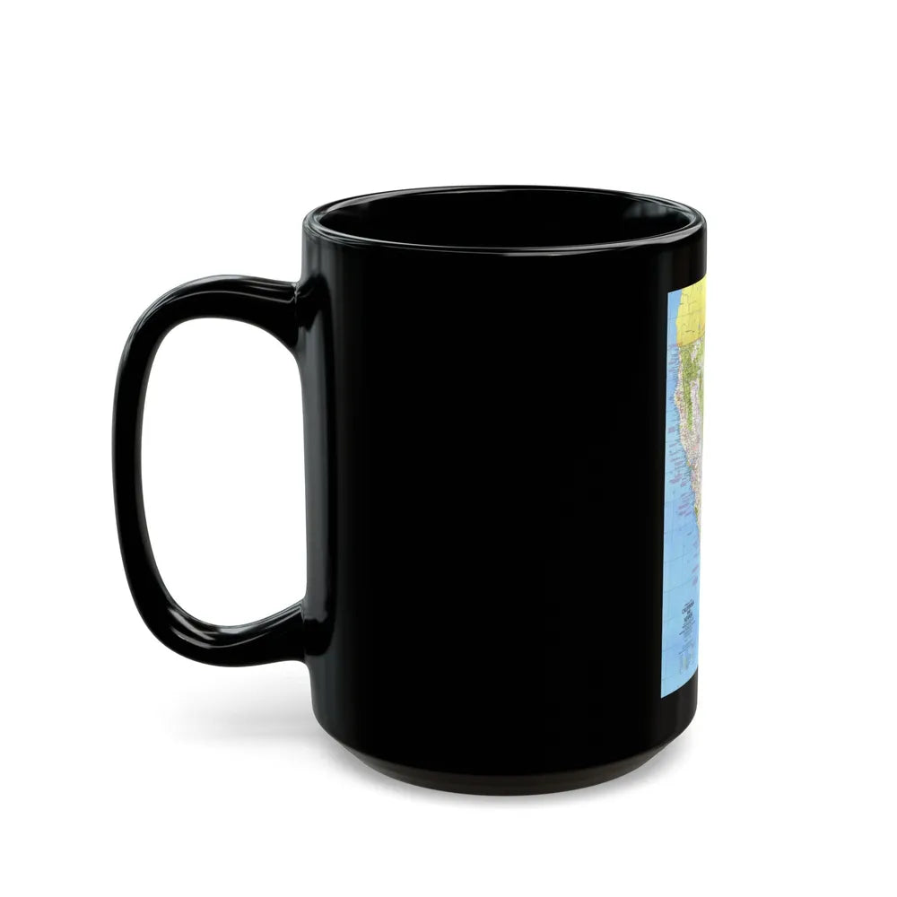 USA - California and Nevada 1 (1974) (Map) Black Coffee Mug-Go Mug Yourself