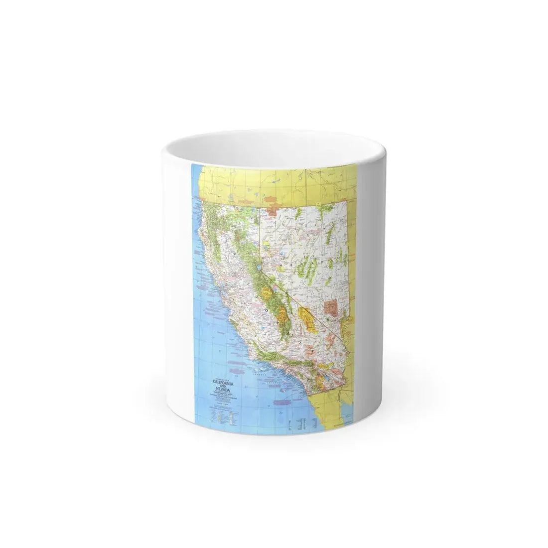 USA - California and Nevada 1 (1974) (Map) Color Changing Mug 11oz Default Title - Go Mug Yourself