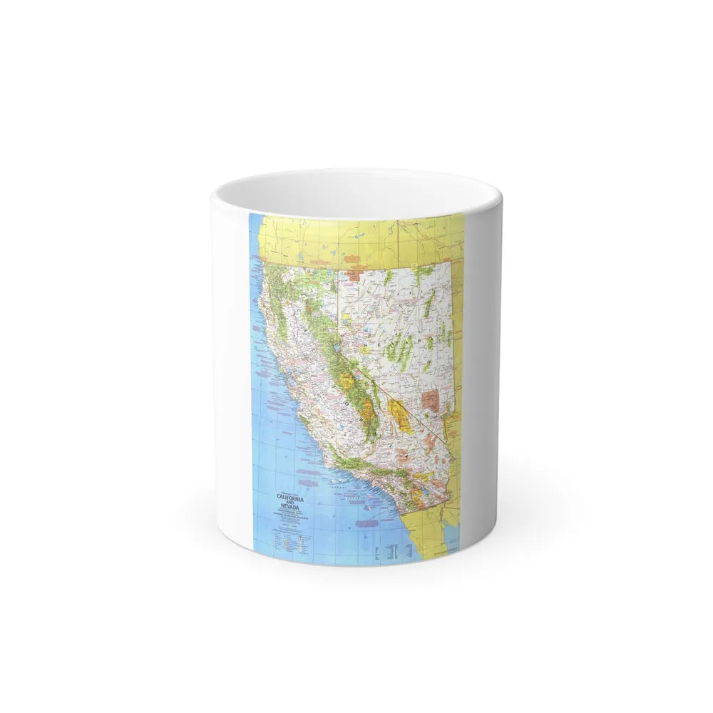 USA - California and Nevada 1 (1974) (Map) Color Changing Mug 11oz-Go Mug Yourself