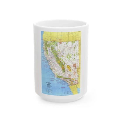 USA - California and Nevada 1 (1974) (Map) White Coffee Mug 15oz - Go Mug Yourself