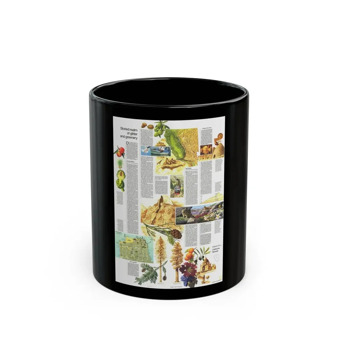 USA - California and Nevada 2 (1974) (Map) Black Coffee Mug 11oz - Go Mug Yourself