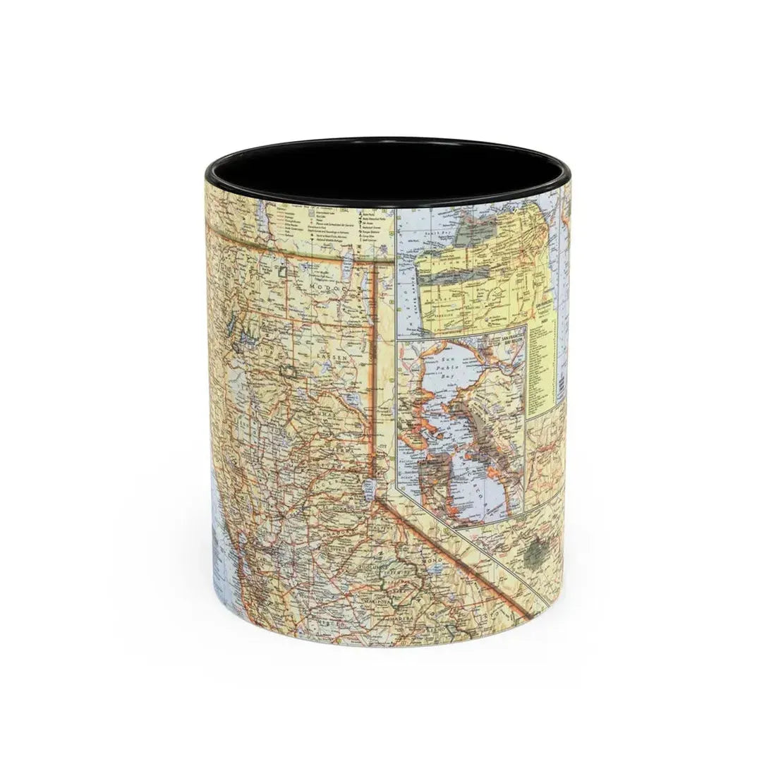 USA - California, Northern (1966) (Map) Accent Coffee Mug 11oz Black - Go Mug Yourself