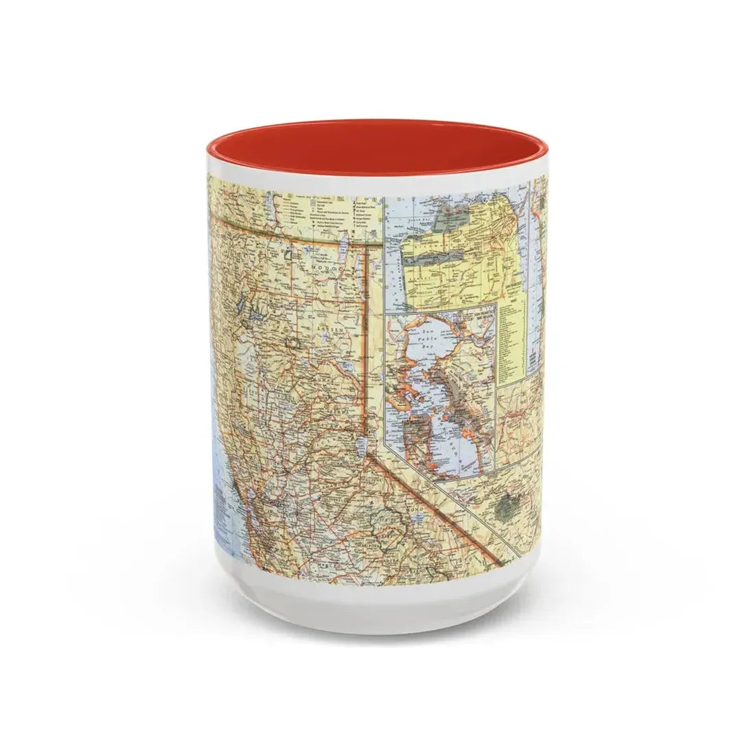 USA - California, Northern (1966) (Map) Accent Coffee Mug 11oz Light Blue - Go Mug Yourself