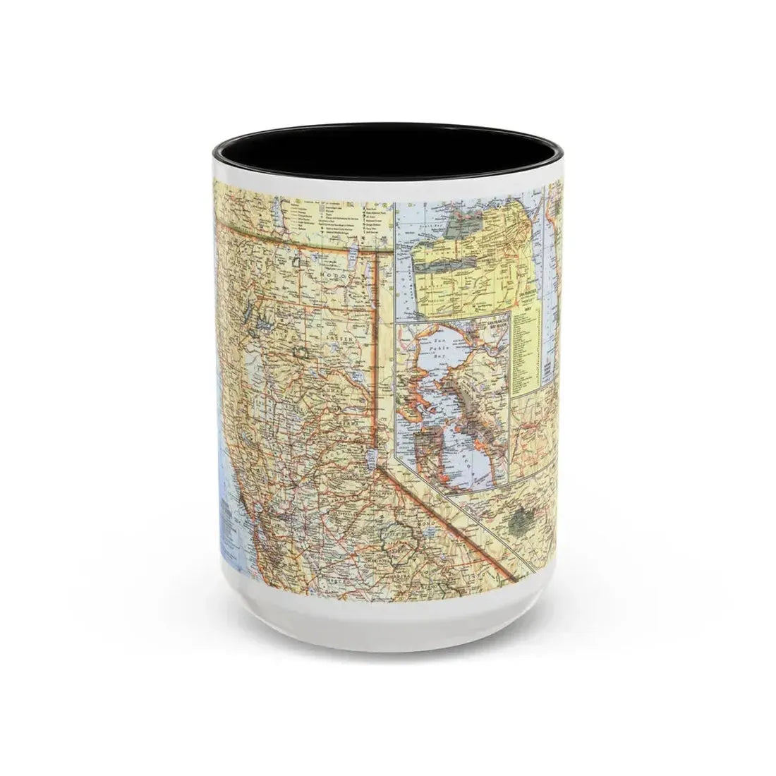 USA - California, Northern (1966) (Map) Accent Coffee Mug 15oz Black - Go Mug Yourself