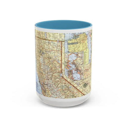 USA - California, Northern (1966) (Map) Accent Coffee Mug 15oz Light Blue - Go Mug Yourself