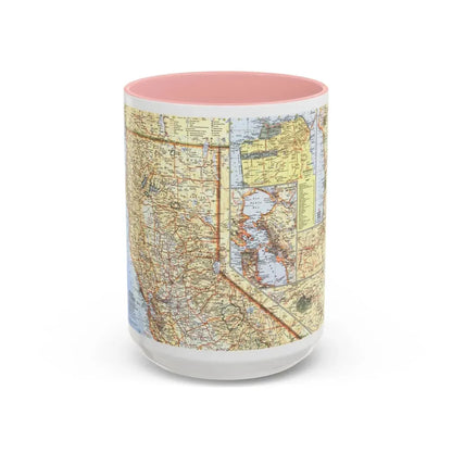 USA - California, Northern (1966) (Map) Accent Coffee Mug 15oz Pink - Go Mug Yourself