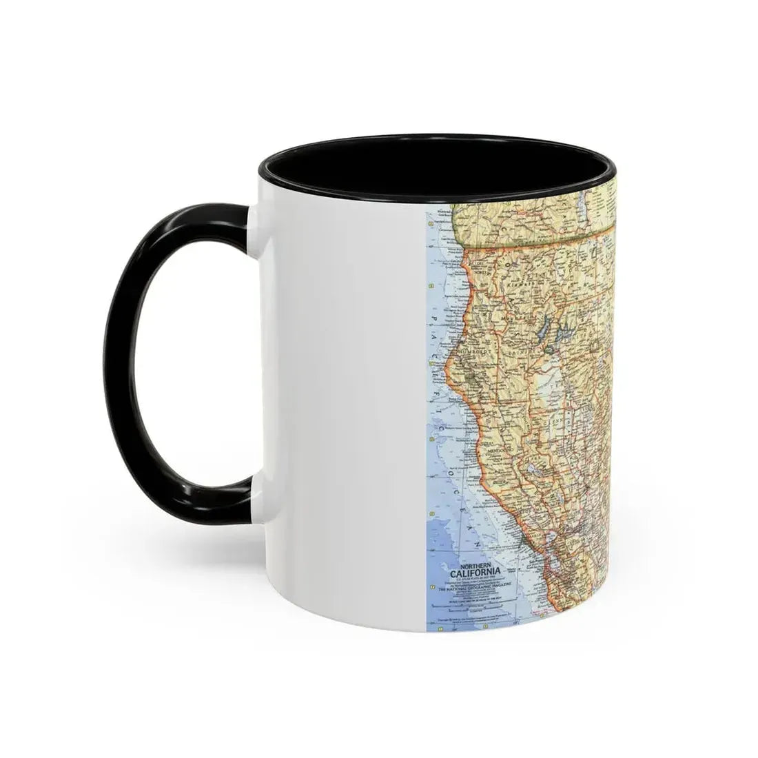 USA - California, Northern (1966) (Map) Accent Coffee Mug - Go Mug Yourself