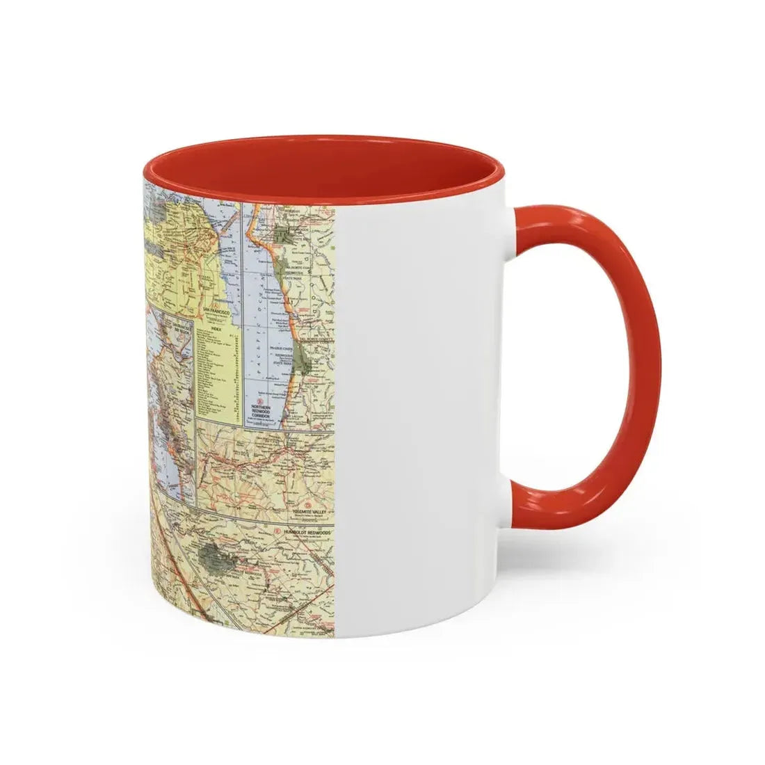 USA - California, Northern (1966) (Map) Accent Coffee Mug - Go Mug Yourself