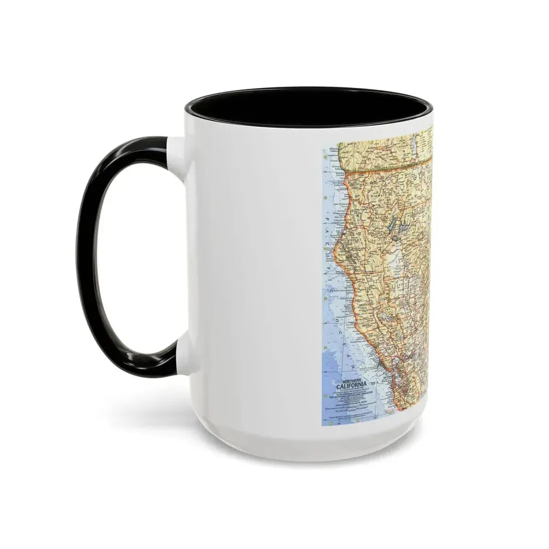 USA - California, Northern (1966) (Map) Accent Coffee Mug - Go Mug Yourself