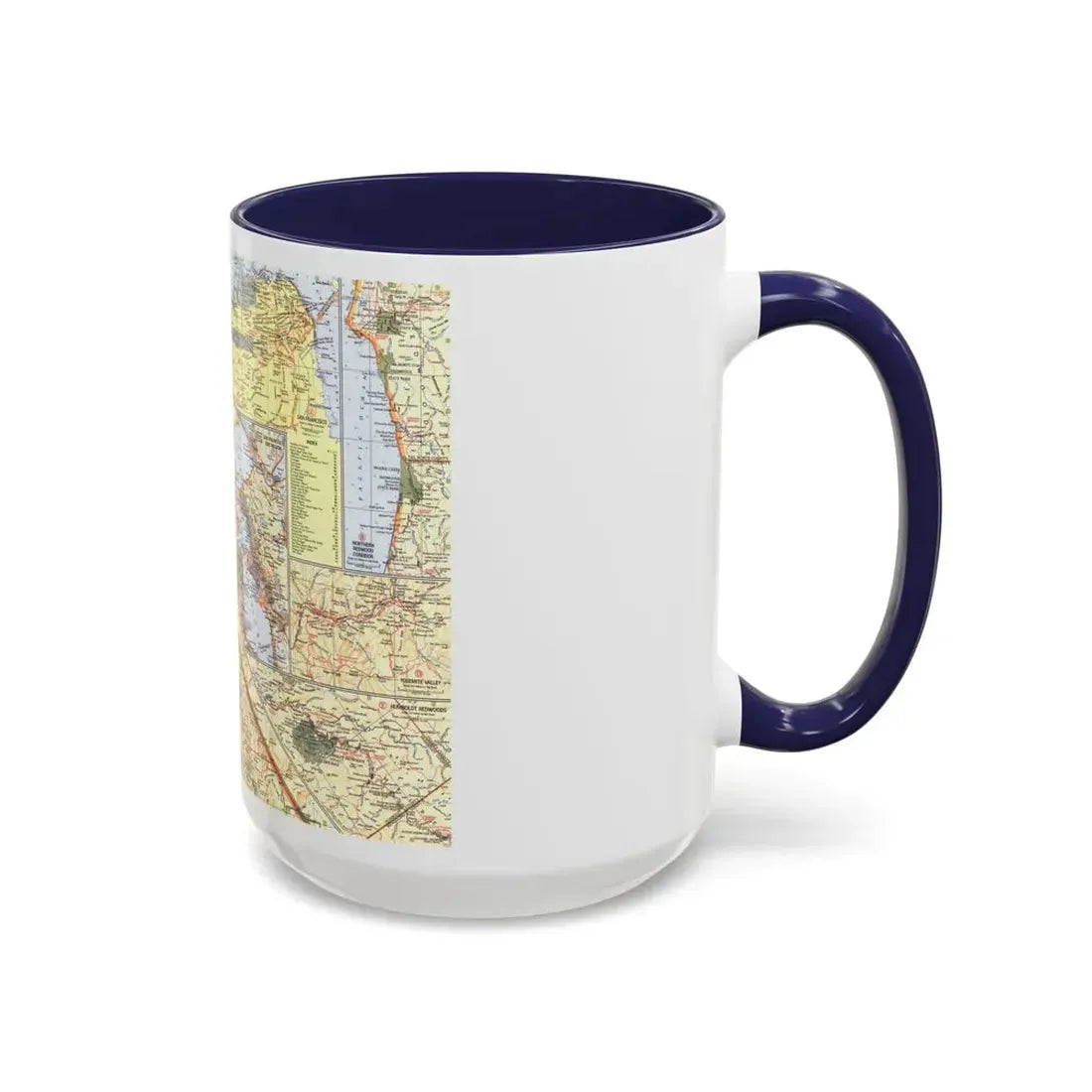 USA - California, Northern (1966) (Map) Accent Coffee Mug - Go Mug Yourself