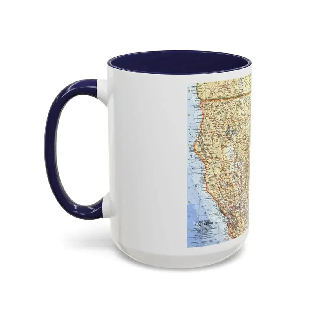USA - California, Northern (1966) (Map) Accent Coffee Mug - Go Mug Yourself