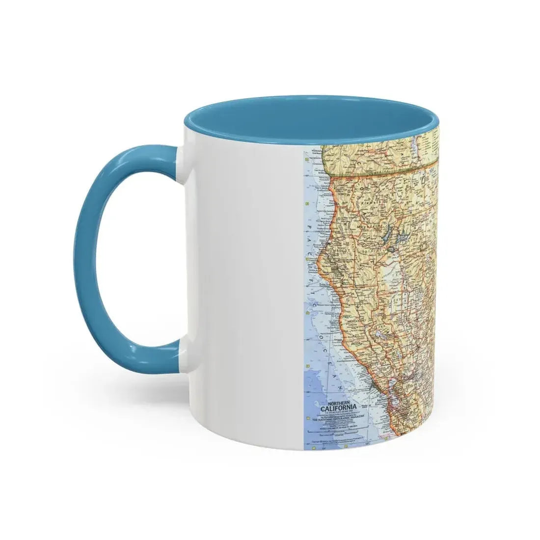 USA - California, Northern (1966) (Map) Accent Coffee Mug - Go Mug Yourself
