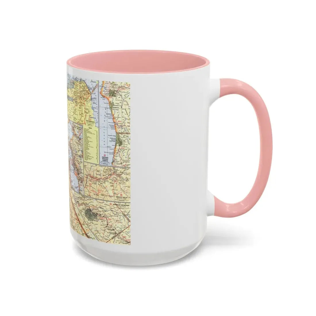 USA - California, Northern (1966) (Map) Accent Coffee Mug - Go Mug Yourself