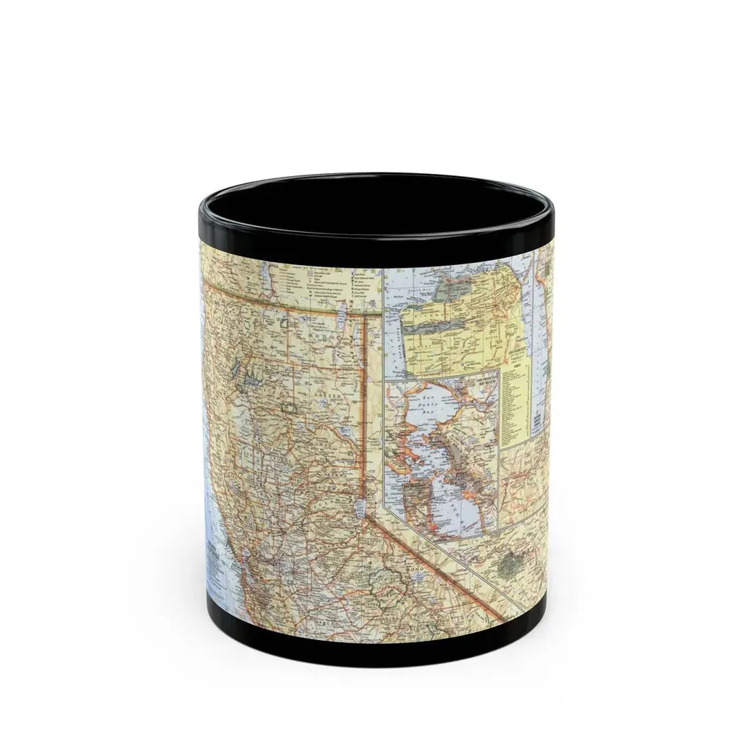 USA - California, Northern (1966) (Map) Black Coffee Mug 11oz - Go Mug Yourself