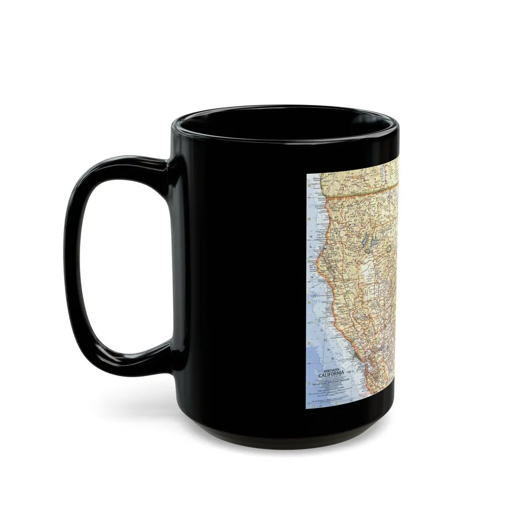 USA - California, Northern (1966) (Map) Black Coffee Mug-Go Mug Yourself