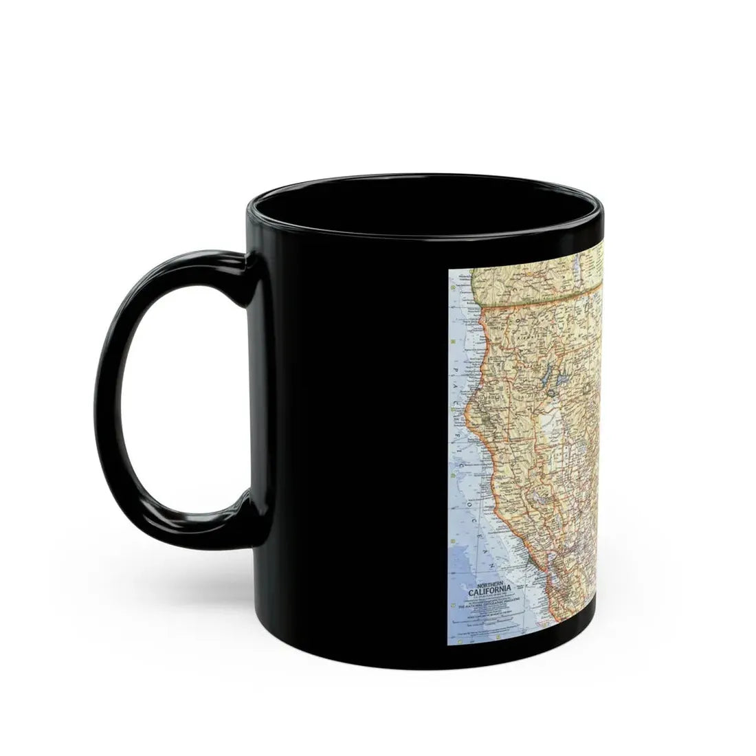 USA - California, Northern (1966) (Map) Black Coffee Mug - Go Mug Yourself
